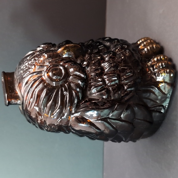 Vintage 1949s  Amber Glass Wise Old Owl Coin Bank. - Picture 2 of 8